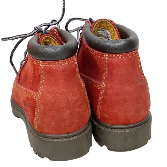 Timberland Waterproof Red Hiking Boots Size 5.5M - Picture 3 of 8